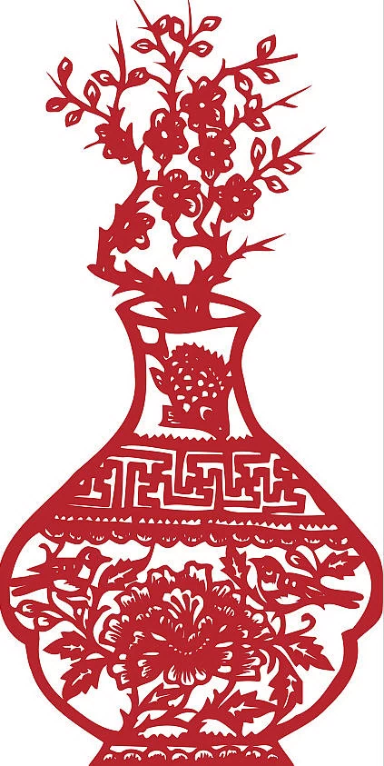 中国风传统民俗吉祥喜庆镂空剪纸窗花图案插画AI矢量PNG设计素材【075】